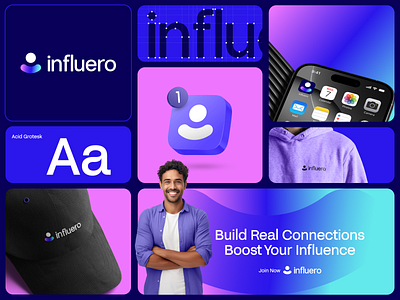 Influero - Influencer Marketplace Logo & Branding Design brand identity branding branding design creative logo design icon base logo design influence influencer marketplace logo influero logo logo design logo mark logotype marketing modern logo modern logo design text base logo design