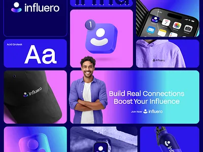 Influero - Influencer Marketplace Logo & Branding Design brand identity branding branding design creative logo design icon base logo design influence influencer marketplace logo influero logo logo design logo mark logotype marketing modern logo modern logo design text base logo design