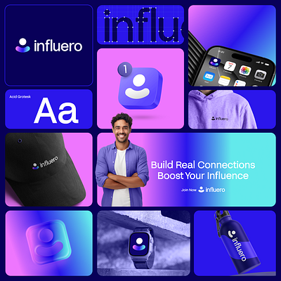 Influero - Influencer Marketplace Logo & Branding Design brand identity branding branding design creative logo design icon base logo design influence influencer marketplace logo influero logo logo design logo mark logotype marketing modern logo modern logo design text base logo design