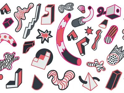 abstract elements set abstract geometric illustration shapes vector vector art vector illustration
