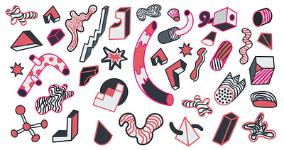 abstract elements set abstract geometric illustration shapes vector vector art vector illustration