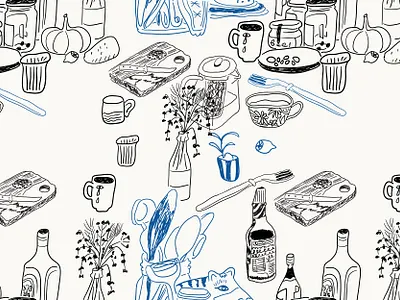 hand drawn pattern doodle food hand drawn illustration retro sketch taple vector vector illustration