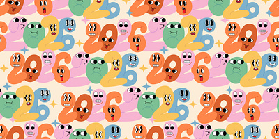 2026 doodle pattern colors doodle groovy illustration illustrator pattern seamless pattern vector vector art vector illustration