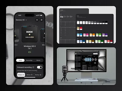 RØDE App Redesign - Seamless Audio Control, Anywhere 🎙️ audio case study components design design system headphones iot microphones pxd recording redesign rode smart style guide ui ui design uiux user interface ux uxui