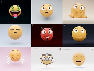 Animated 3D emojis 3d 3d animated emojis 3d animation 3d emojis animation blender cartoon cute emoji emoji set illustration illustrations memoji motion graphics resources