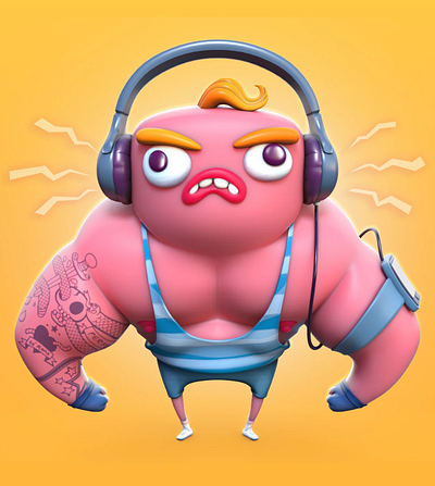 person in gym branding design illustration nft