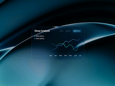 Sleep Tracker Widget — Liquid Glass UI app dashboard data visualization frosted glass health ios liquid glass mobile sleep tracker ui widget