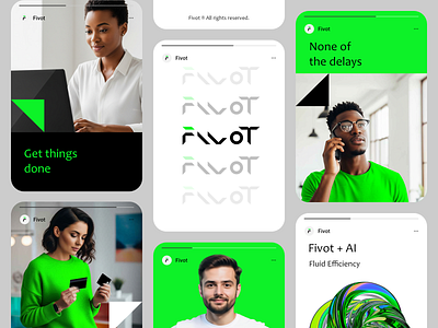 Social media brand identity 3d ai brand brand identity card clean color palette green high contrast highlights identities logo logo redesign marketing neon post social media socials stories ui