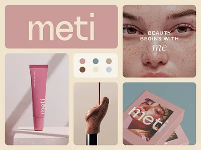 Meti / Branding / Beauty 3d beauty branding care colors label design logo makeup minimal packaging design skincare wellness