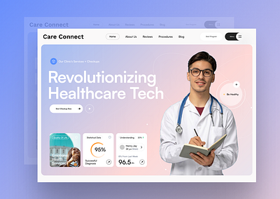 Care Connect Landing Page care health industry healthcare landing page ui uiux website design
