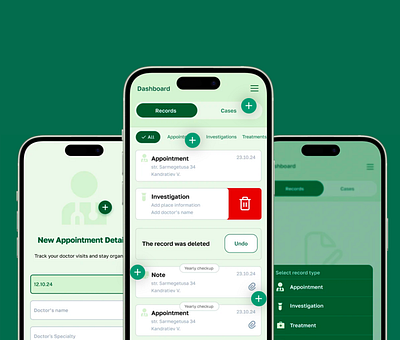 Digital Health - Mobile App Design digital health eco green healthcare healthy lifestyle mhealth personal development sustainable ui ux