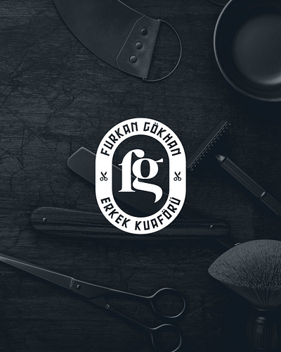 "FG Erkek Kuaforu" logo design branding graphic design logo