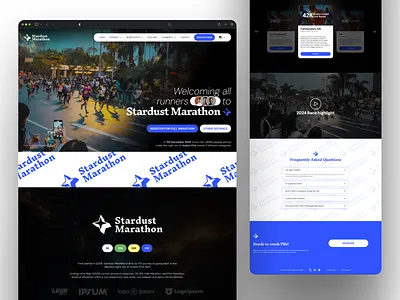 run race event landing page website design branding clean dark design event figma graphic design infographic landing page pricing race run running showcase ui ux web website