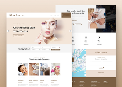 Glow Essence Website Design landing page skincare spa uiux web design website