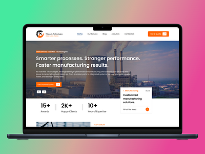 Manufacturing Website 3d branding graphic design logo motion graphics ui