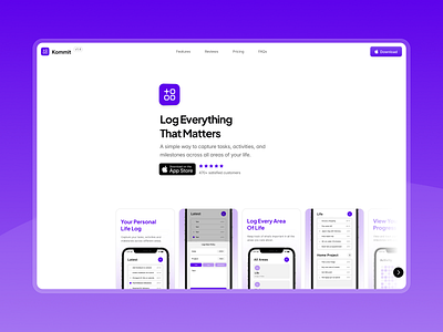 Mobile App Landing Page android app apple apple store clean figma framer habit habit tracker ios landing landing page minimal mobile mobile app modern ui ui design