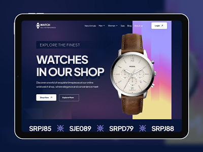Watch Store Website Design - Watch eCommerce Web Store UI e commerce ecommerce hero section landingpage luxury modern netrosystems shop shopping smartwatch store ui website user interface watch shop watch ui web web design webdesign webshop website
