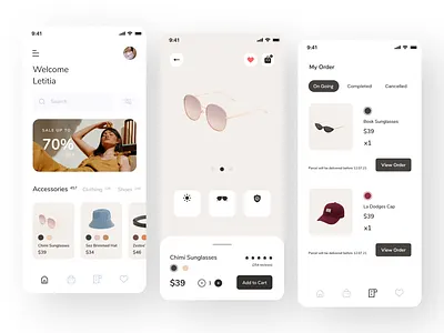 Modern Fashion & Online Shop Mobile App android app app design clean design clothing app digital shopping e commerce app fashion app ios app mobile app modern ui online shop order tracking product design product display retail app shopping app ui uiux design user experience user interface