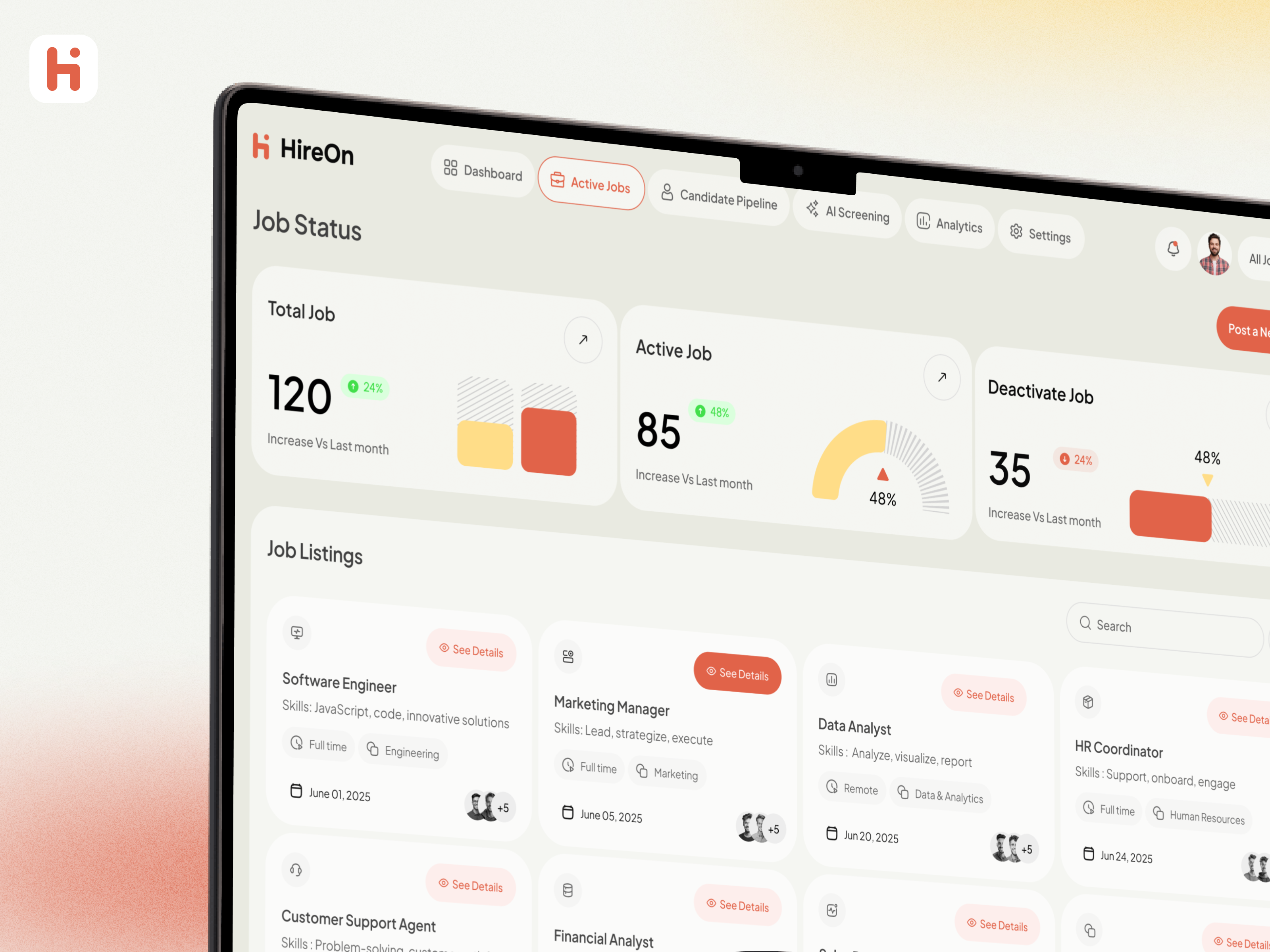 Example of Saa S, Crm & Dashboard Design.