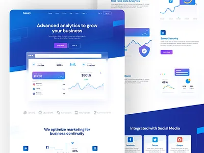 Advanced SaaS & Analytics Website analytics business software clean design cloud solutions corporate website dashboard data visualization digital marketing landing page modern design product design responsive design saas website software development tech website ui uiux design user interface web design