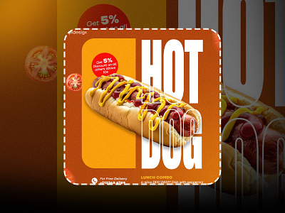 Hot Dog - Social Media Post Design graphic design newpost productdesign socialmediadesign