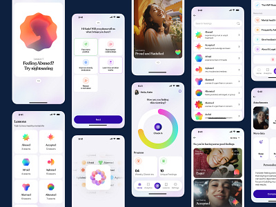 ZIBRI — Mental Health & Wellbeing App | UI/UX Design app design calm ui figma app design health app ux healthcare app mental health app mentalfitnessapp mindfulness app mobile app design mood tracker ui selfcare app therapyapp user interface wellbeing app design wellness app