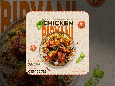 Biryany - Social Media Post Design branding design graphic design illustration newpost posterdesing productdesign socialmediadesign socialmediapostdesign