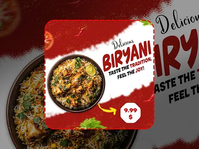 Biryany - Socila Medai Post Design branding design graphic design illustration newpost posterdesing productdesign socialmediadesign socialmediapostdesign
