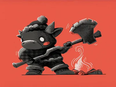 Bull Forester bright bull character characterdesign color creepy forest illustration monster stylized