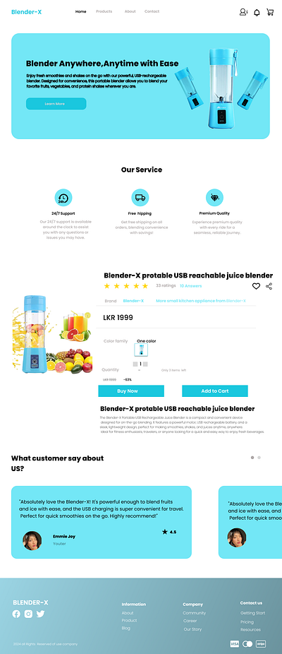 Blender-X Web Design 3d showroom aesthetic balance ui visual flow