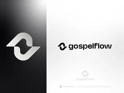 Gospelflow Logo Design ai logo beat black and white cross document flow frequency gospel gospelflow grotesk lock up modern shape page typography wave white space