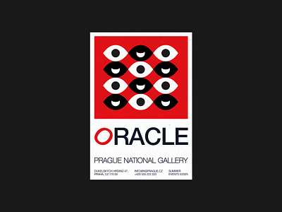 Oracle black branding brutalism eye graphic design illustration logo poster red ui ux vector