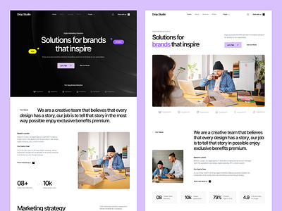 Drop Studio - Marketing Agency webflow template creative agency framer template website landing page design marketing agency marketing agency template no code website seo agency studio website webflow website template website design