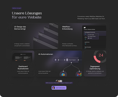 Webflow Agency Bento Grid bento grid solutions overview ui webdesign webflow website