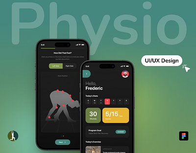 Physio on the go - Physical therapy and wellness app app branding design exercise app healthcare mobile app physical therapy app physio ui uiux design wellness app workout zeepalm