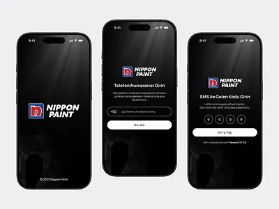 Nippon Paint Decomaster App Splash and Login Screens app figma graphic design minimal mobile mobile app nippon paint ui uiux ux