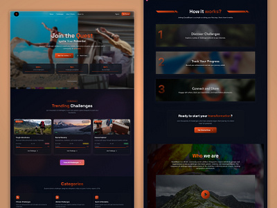 Fitness Challenge Gamified Landing Page branding challengeapp designsystem figma fitnessapp fittech gamification healthtech interactiondesign leaderboards productdesign ui uxcasestudy uxui webui