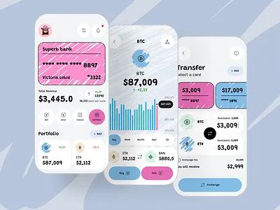 Crypto Wallet App android android app app app design application concept crypto crypto app crypto wallet graphic design ios ios app ios design mobile mobile app ui ux