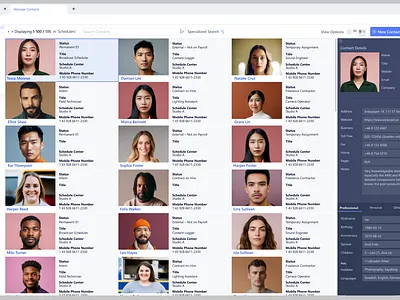 Manage Contacts erp minimalist ui webapp