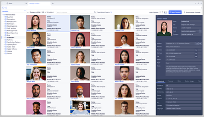 Manage Contacts erp minimalist ui webapp