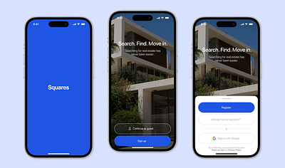 Squares | Real Estate App app branding design graphic design illustration logo map product design real estate ui ux