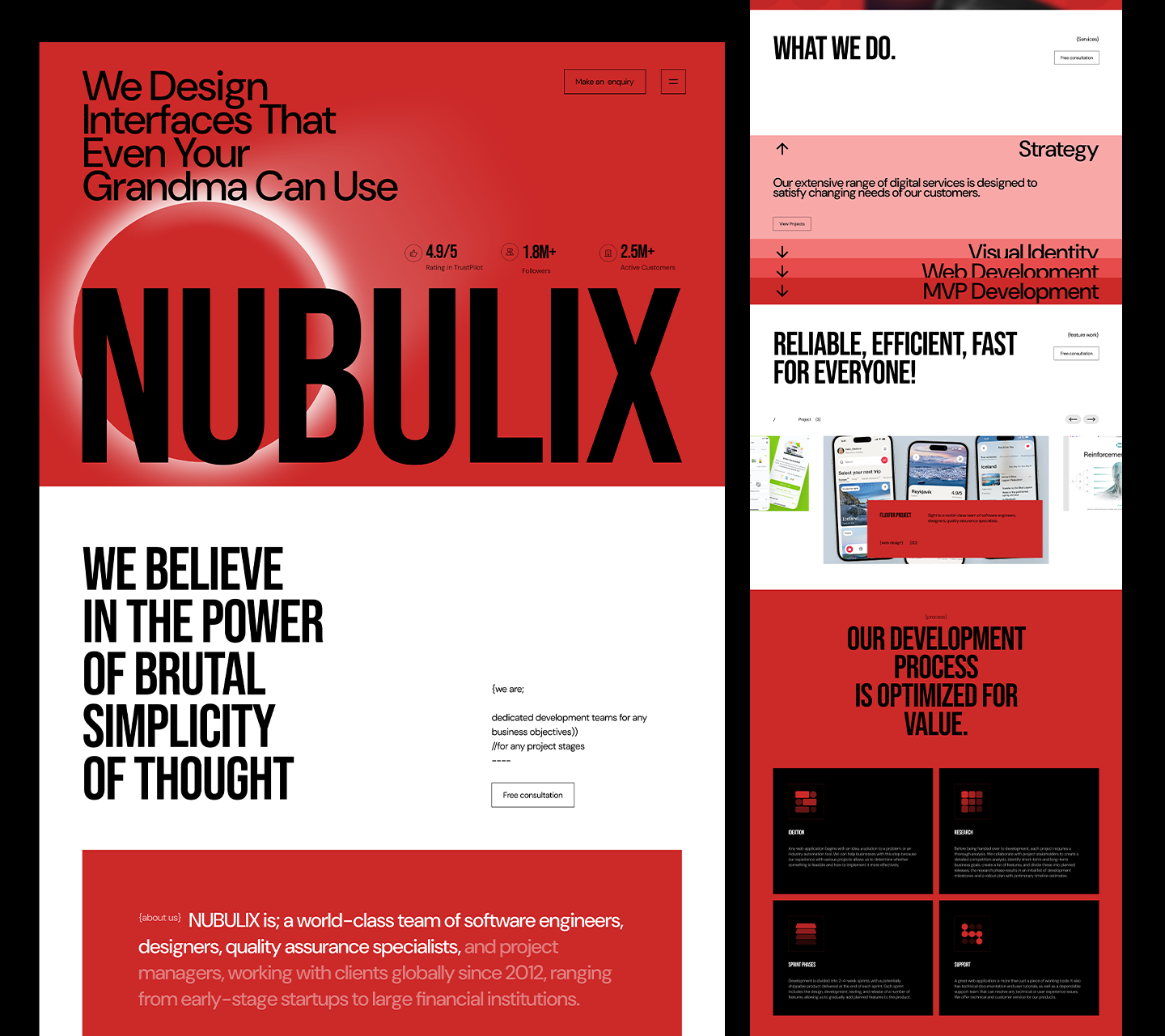 NUBULIX Website bolddesign brutalistdesign creativedirection designinspiration designsystem interfacedesign landingpagedesign modernui redesign typographydesign uidesign uxdesign webdesign