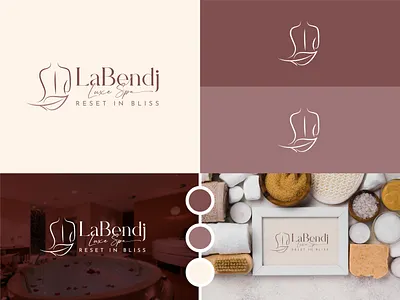 LaBendj Luxe Spa Company Logo & Branding branddesign brandidentity branding elegantdesign femininedesign graphic design logoconcept logodesign luxurybranding luxuryspa minimallogo neutralcolors resetinbliss selfcarebrand softtones spabranding spadesign visualidentity wellnessbranding wellnessdesign