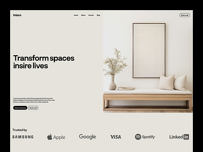 Intero — UI/UX Design for Interior Agency Website Design agency website architecture website creative agency figma design homepage ui interior agency interior design interior ui interior website landing page minimal web design modern interior modern web design portfolio website product design uiux design waxyweb web website concept website design
