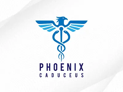 Medical Phoenix Caduceus Snake Logo Icon, clinic hospital icon treatment