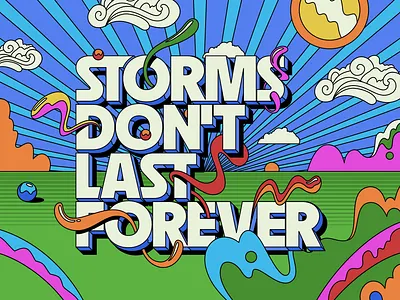 Storms don't last forever album art album cover cd cd cover colorful design illustration music music art pop art psychedelic retro tipografia type typography vintage wisdom