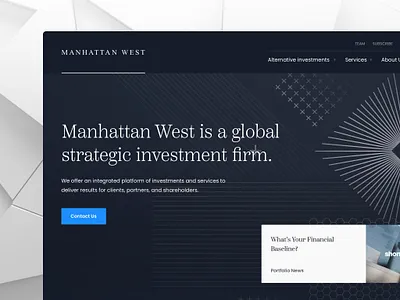 Manhattan West — Wealth Management banking finance fintech wealth management website
