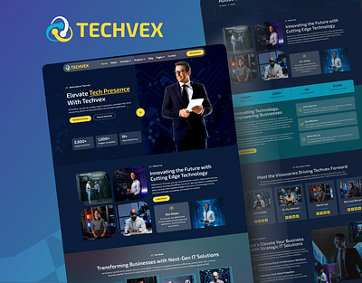 Techvex - IT Solutions & Technology Elementor Template Kit agency ai marketing branding clean corporate design elementor it company it services it solution landing page landingpage modern saas startup tech technology ui webdesign wordpress