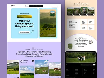 🐄 Cultivo — Milk Farm Website HomePage animals cows design farm farming graphic design home page hospitality interface marketing milk farm website ui user experience ux design web web design web marketing website website layout