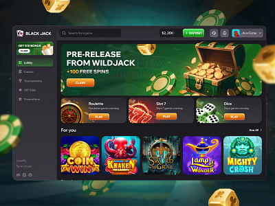 Casino Design | Slot Machine | Game Design | Web Casino casino casino design casino game casino interface casino web design dark theme game design online casino online slots product design roulette slot slot cards slot machine ui ux web casino web design web design example web interface design website design
